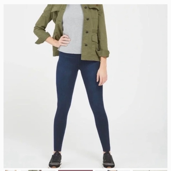 Spanx Jeggings Jeans Navy Blue Stretchy Skinny M - Picture 3 of 8